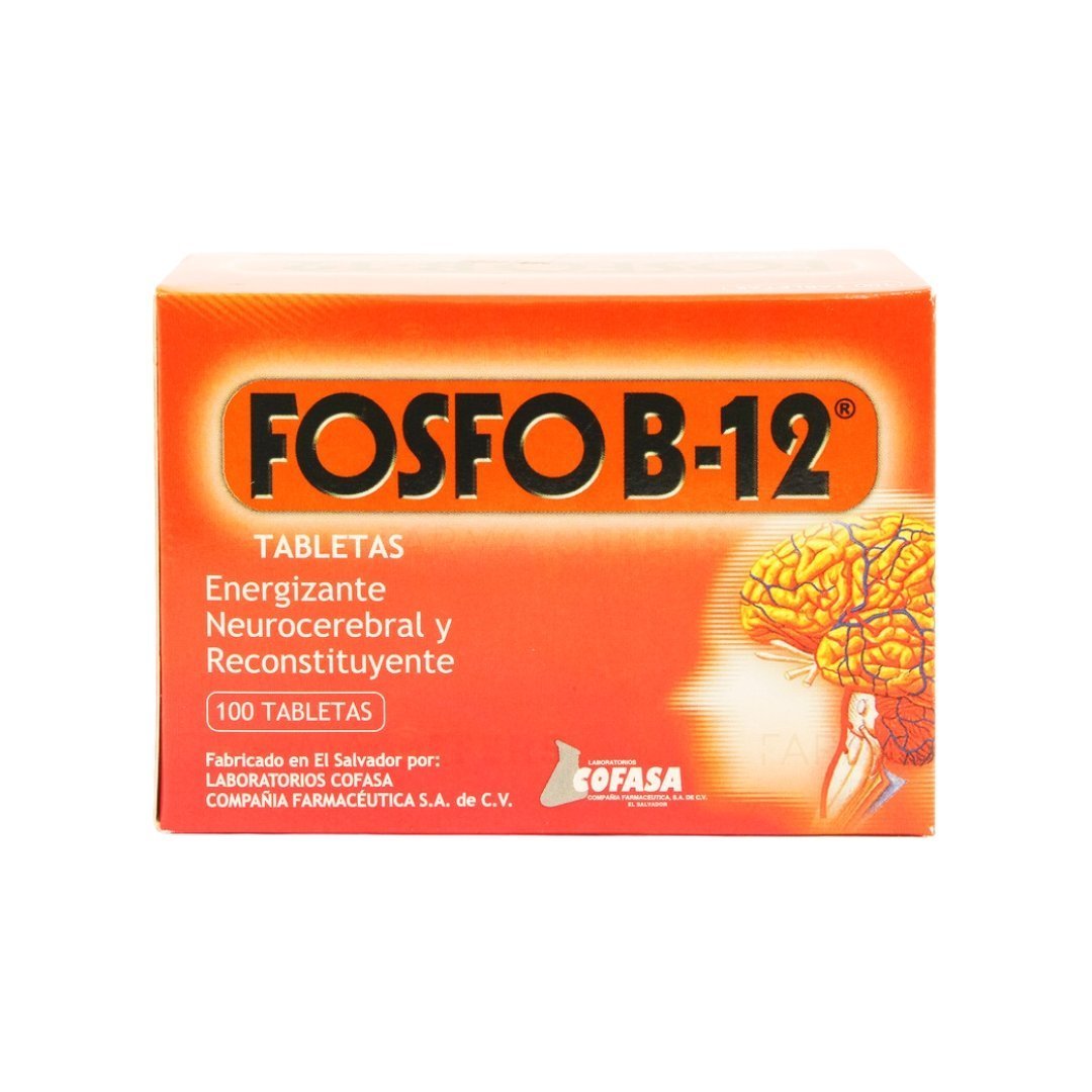 FOSFO B-12 Tablets - 100 Tablets for Cognitive Energy